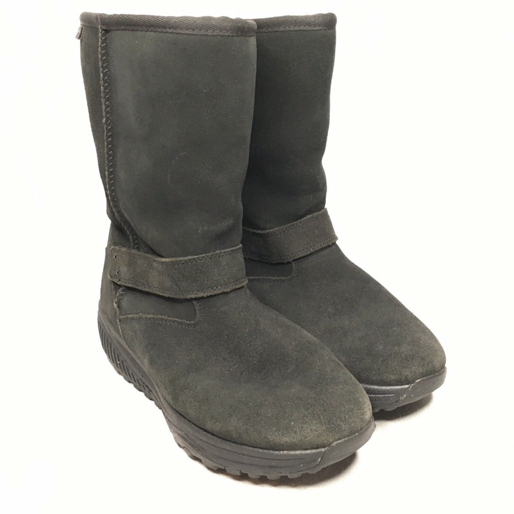 Skechers XF Bollard Leather Lined Warm Black Boots - Picture 4 of 7